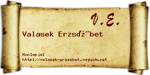 Valasek Erzsébet névjegykártya